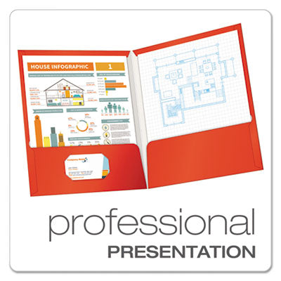Oxford™ High Gloss Laminated Paperboard Folder, 100-Sheet Capacity, 11 x 8.5, Red, 25/Box Flipcost Flipcost