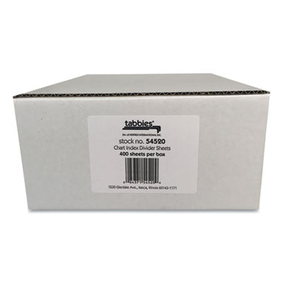 Tabbies® Medical Chart Index Divider Sheets, Untabbed, 11 x 8.5, White, 400/Box Flipcost Flipcost