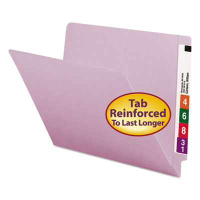 Smead™ Shelf-Master Reinforced End Tab Colored Folders, Straight Tabs, Letter Size, 0.75" Expansion, Lavender, 100/Box Flipcost Flipcost