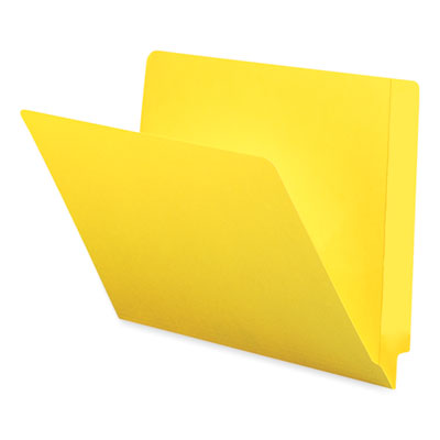 Smead™ Shelf-Master Reinforced End Tab Colored Folders, Straight Tabs, Letter Size, 0.75" Expansion, Yellow, 100/Box Flipcost Flipcost