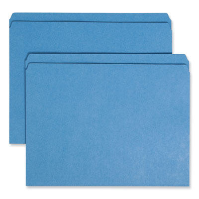 Smead™ Blue Reinforced Top Tab File Folders, Straight Tabs, Letter Size, 0.75" Expansion, Blue, 100/Box Flipcost Flipcost