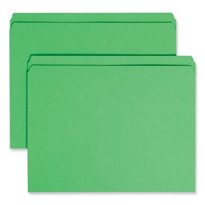Smead™ Reinforced Top Tab Colored File Folders, Straight Tabs, Letter Size, 0.75" Expansion, Green, 100/Box Flipcost Flipcost