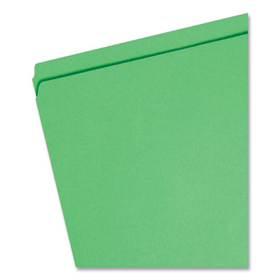 Smead™ Reinforced Top Tab Colored File Folders, Straight Tabs, Letter Size, 0.75" Expansion, Green, 100/Box Flipcost Flipcost