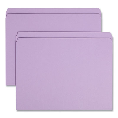 Smead™ Reinforced Top Tab Colored Lavender File Folders, Straight Tabs, Letter Size, 0.75" Expansion, Lavender, 100/Box Flipcost Flipcost