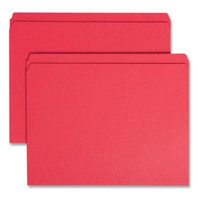 Smead™ Reinforced Top Tab Colored Red File Folders, Straight Tabs, Letter Size, 0.75" Expansion, Red, 100/Box Flipcost Flipcost