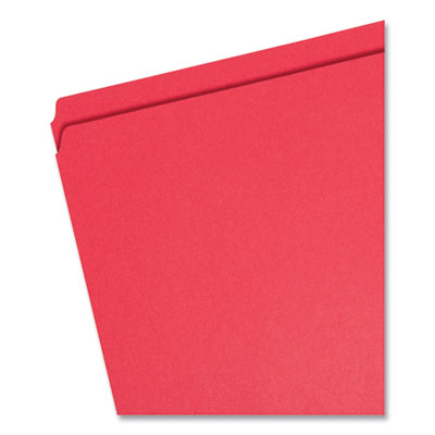 Smead™ Reinforced Top Tab Colored Red File Folders, Straight Tabs, Letter Size, 0.75" Expansion, Red, 100/Box Flipcost Flipcost