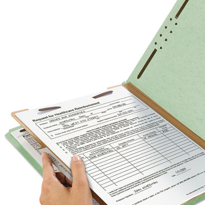 Smead™ Recycled Pressboard Classification Folders, 2" Expansion, 1 Divider, 4 Fasteners, Letter Size, Gray-Green, 10/Box Flipcost Flipcost