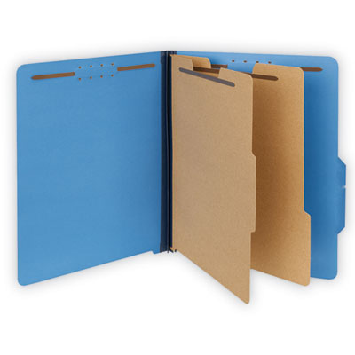 Universal® Bright Colored Pressboard Classification Folders Cobalt Blue, 2" Expansion, 2 Dividers, 6 Fasteners, Letter Size, 10/Box Flipcost Flipcost
