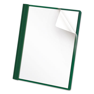 Oxford™ Clear Front Report Cover, Three-Prong Fastener, 0.5" Capacity, 8.5 x 11, Clear/ Hunter Green, 25/Box Flipcost Flipcost