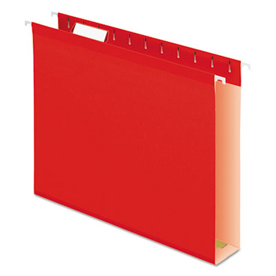 Pendaflex® Extra Capacity Durable Reinforced Hanging File Folders with Box Bottom, 2" Capacity, Letter Size, 1/5-Cut Tabs, Red, 25/Box Flipcost Flipcost