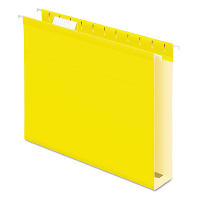 Pendaflex® Extra Capacity Reinforced Durable Hanging File Folders with Box Bottom, 2" Capacity, Letter Size, 1/5-Cut Tabs, Yellow, 25/Box Flipcost Flipcost