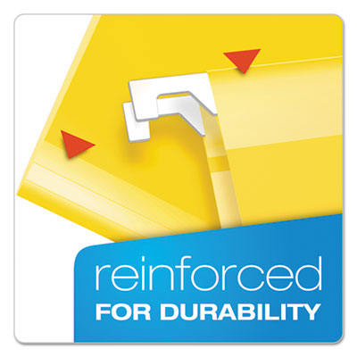 Pendaflex® Extra Capacity Reinforced Durable Hanging File Folders with Box Bottom, 2" Capacity, Letter Size, 1/5-Cut Tabs, Yellow, 25/Box Flipcost Flipcost