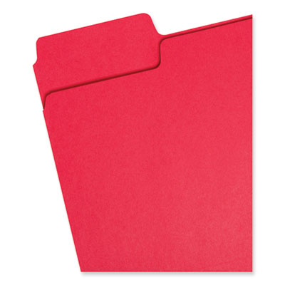 Smead™ SuperTab Color-coded file folders, 1/3-Cut Tabs: Assorted, Letter Size, 0.75" Expansion, 11-pt Stock, Red, 100/Box Flipcost Flipcost
