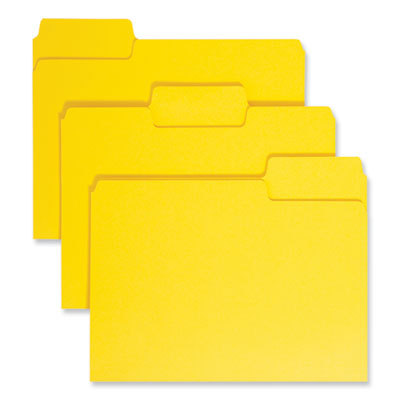 Smead™ SuperTab Colored File Folders, 1/3-Cut Tabs: Assorted, Letter Size, 0.75" Expansion, 11-pt Stock, Yellow, 100/Box Flipcost Flipcost