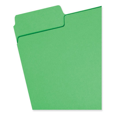 Smead™ SuperTab Colored File Folders, 1/3-Cut Tabs: Assorted, Letter Size, 0.75" Expansion, 11-pt Stock, Green, 100/Box Flipcost Flipcost
