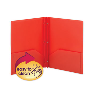 Smead™ Durable Poly Two-Pocket Folder with Fasteners, 180-Sheet Capacity, 11 x 8.5, Red, 25/Box Flipcost Flipcost