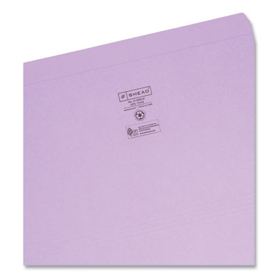 Smead™ Reinforced Top Tab Colored File Folders, Straight Tabs, Legal Size, 0.75" Expansion, Lavender, 100/Box Flipcost Flipcost
