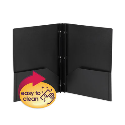 Smead™ Poly Two-Pocket Folder with Fasteners, 180-Sheet Capacity, 11 x 8.5, Black, 25/Box Flipcost Flipcost