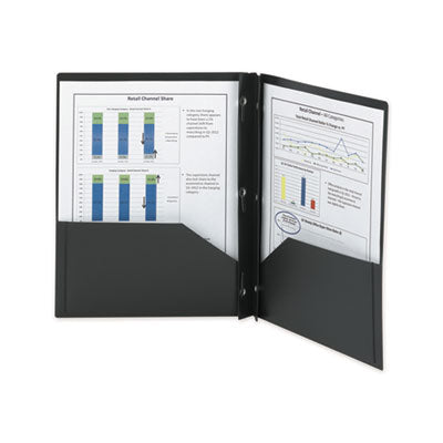 Smead™ Poly Two-Pocket Folder with Fasteners, 180-Sheet Capacity, 11 x 8.5, Black, 25/Box Flipcost Flipcost