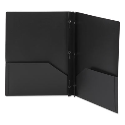 Smead™ Poly Two-Pocket Folder with Fasteners, 180-Sheet Capacity, 11 x 8.5, Black, 25/Box Flipcost Flipcost