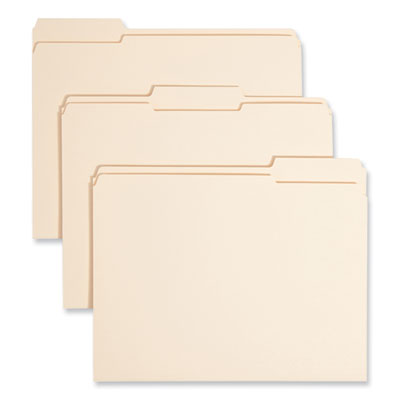 Smead™ Reinforced Tab Manila File Folders, 1/3-Cut Tabs: Assorted, Letter Size, 0.75" Expansion, 14-pt Manila, 100/Box Flipcost Flipcost