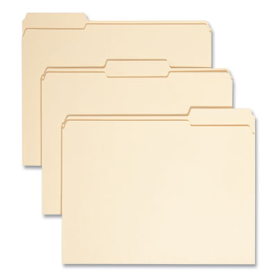 Smead™ 100% Recycled Reinforced Top Tab File Folders, 1/3-Cut Tabs: Assorted, Letter Size, 0.75" Expansion, Manila, 100/Box Flipcost Flipcost