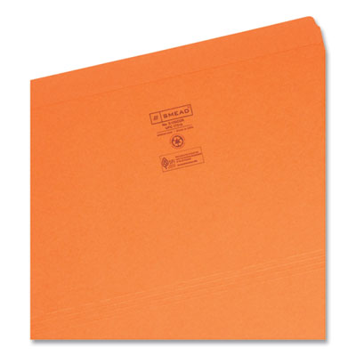 Smead™ Reinforced Top Tab Colored File Folders, Straight Tabs, Legal Size, 0.75" Expansion, Orange, 100/Box Flipcost Flipcost