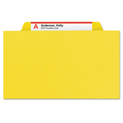 Smead™ Expanding Recycled Heavy Pressboard Folders, 1/3-Cut Tabs: Assorted, Letter Size, 1" Expansion, Yellow, 25/Box Flipcost Flipcost