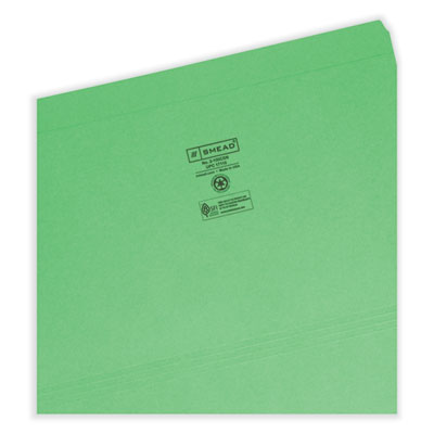 Smead™ Reinforced Top Tab Colored File Folders, Straight Tabs, Legal Size, 0.75" Expansion, Green, 100/Box Flipcost Flipcost