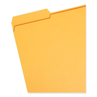 Smead™ Reinforced Top Tab Colored File Folders, 1/3-Cut Tabs: Assorted, Letter Size, 0.75" Expansion, Goldenrod, 100/Box Flipcost Flipcost