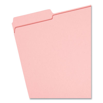 Smead™ Reinforced Top Tab Colored File Folders Pink, 1/3-Cut Tabs: Assorted, Letter Size, 0.75" Expansion, Pink, 100/Box Flipcost Flipcost
