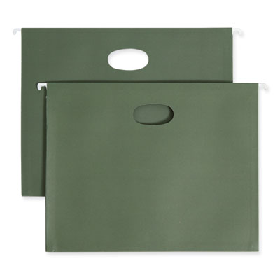 Smead™ Hanging Pockets Full-Height Gusset, 1 Section, 3.5" Capacity, Letter Size, Standard Green, 10/Box Flipcost Flipcost