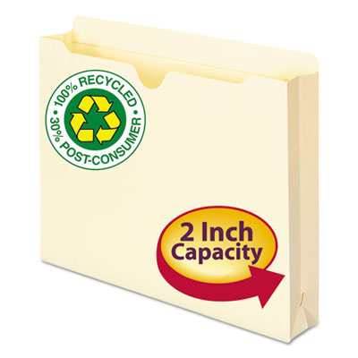 Smead™ 100% Recycled Top Tab File Jackets, Straight Tab, Letter Size, Manila, 50/Box Flipcost Flipcost