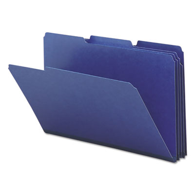 Smead™ Expanding Recycled Heavy Pressboard Folders, 1/3-Cut Tabs: Assorted, Legal Size, 1" Expansion, Dark Blue, 25/Box Flipcost Flipcost