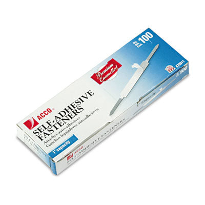 Premium Self-Adhesive Two-Prong Paper Fastener Bases, 1" Capacity, 2.75" Center to Center, Silver, 100/Box Flipcost Flipcost