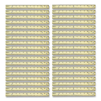Three-Hole Punched Wood Ruler, Standard/Metric, 12" (30 cm) Long, Natural Wood, 36/Box Flipcost Flipcost