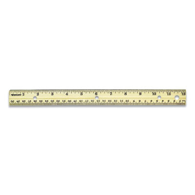 Three-Hole Punched Wood Ruler, Standard/Metric, 12" (30 cm) Long, Natural Wood, 36/Box Flipcost Flipcost