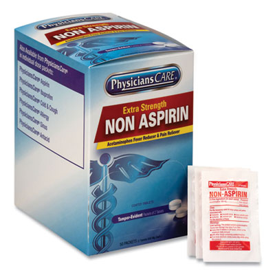 Non Aspirin Acetaminophen Medication, Two-Pack, 50 Packs/Box Flipcost Flipcost