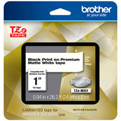Brother TZe Premium Laminated Tape, 0.94" x 26.2 ft, Black on White Flipcost Flipcost