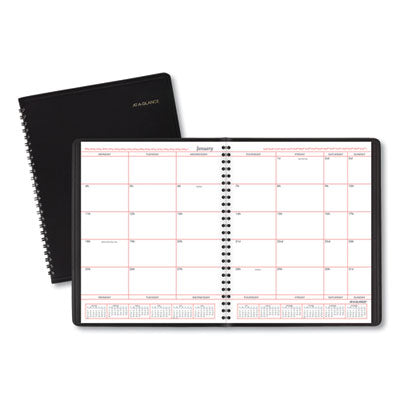 Business Monthly Planner Black Cover, 10 x 8, 12-Month (Jan to Dec): 2024 Flipcost Flipcost