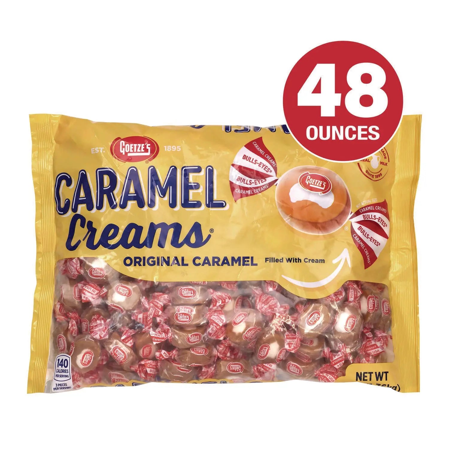 Caramel Creams Candy, Caramel, 48 oz Bag Goetze’s Flipcost