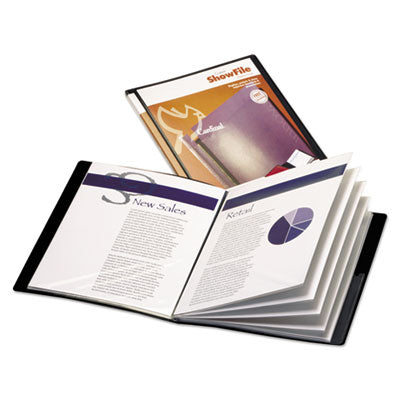 Cardinal® Custom cover display book with Custom Cover Pocket, 24 Letter-Size Sleeves, Black Flipcost Flipcost