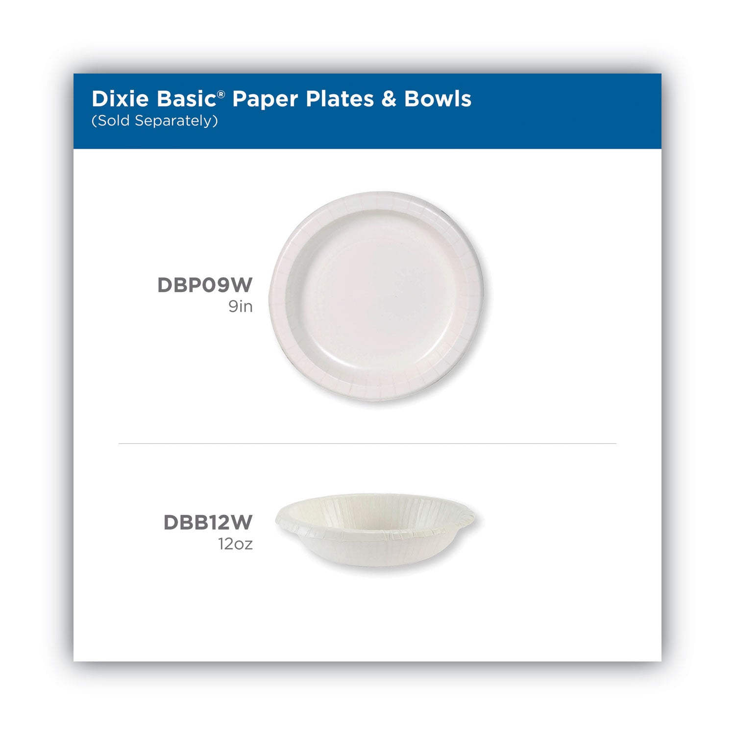 Dixie® Paper Dinnerware, Plate, 8.5" dia, White, 125/Pack, 4/Carton