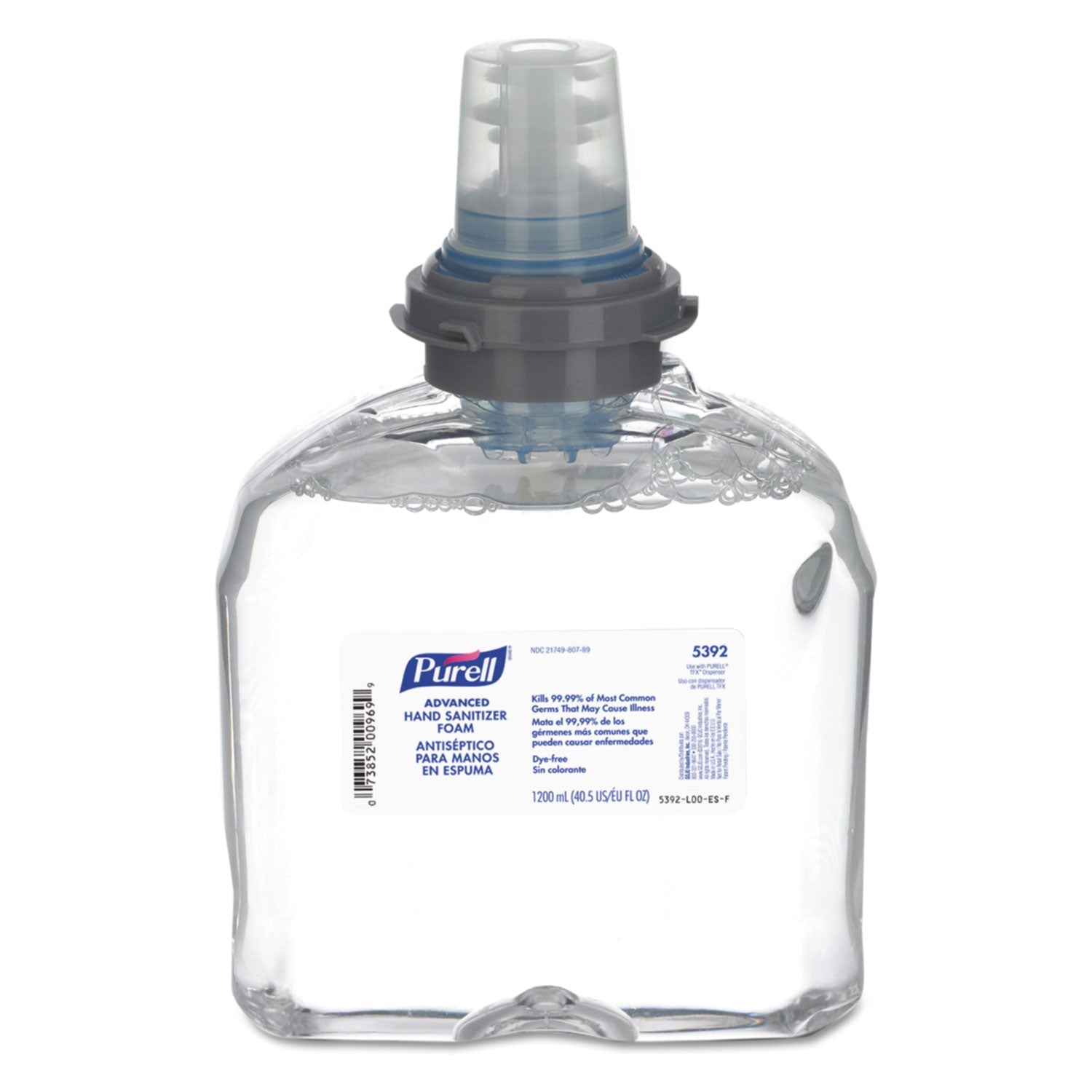 PURELL® Advanced Hand Sanitizer TFX Refill, Foam, 1,200 mL, Unscented, 2/Carton
