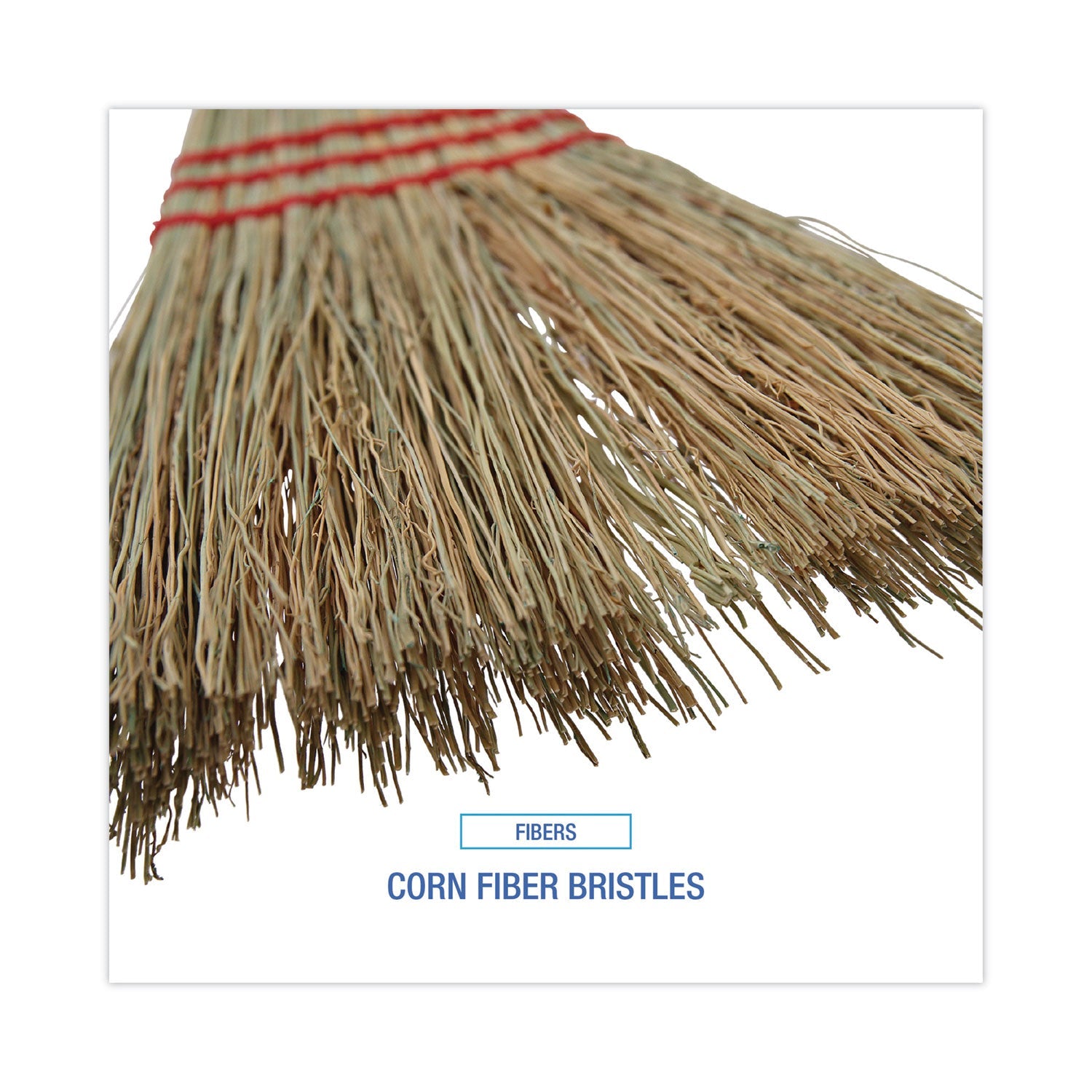Boardwalk® Corn Fiber Lobby/toy Broom, Corn Fiber Bristles, 39" Overall Length, Red, 12/carton