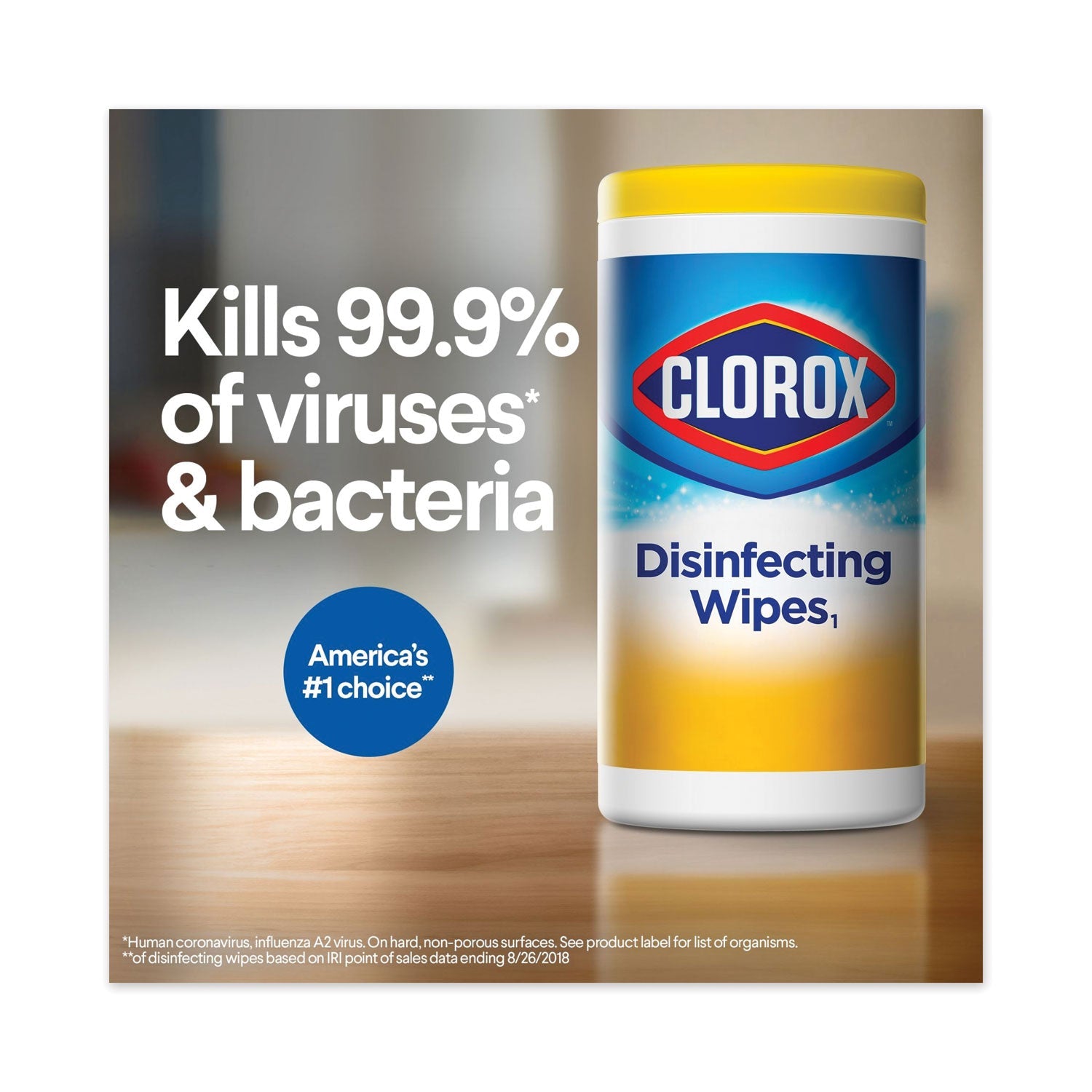 Clorox® Disinfecting Wipes, 1-Ply, 7 x 8, Fresh Scent/Citrus Blend, 35/Canister, 3/Pack, 5 Packs/Carton