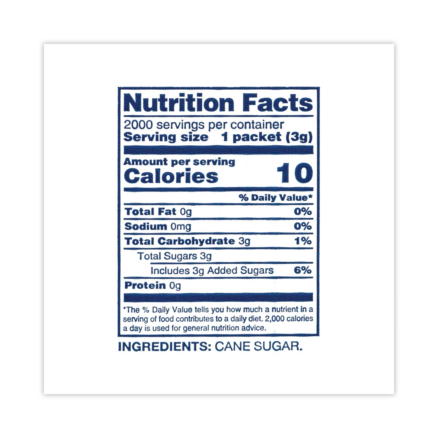 Domino® Sugar, 0.1 oz Packet, 2,000/Carton
