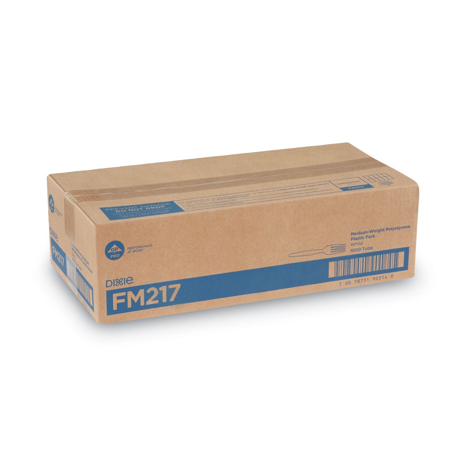 Dixie® Plastic Cutlery, Heavy Mediumweight Fork, White, 1,000/Carton