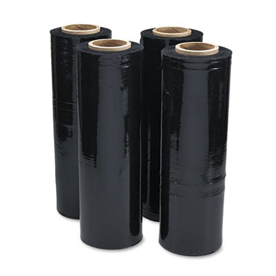 Black Stretch Film, 18" x 1,500 ft Roll, 20 mic (80-Gauge), 4/Carton Flipcost Flipcost