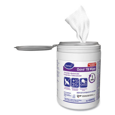 Oxivir TB Disinfectant Wipes, 7 x 6, White, 160/Canister, 12 Canisters/Carton Flipcost Flipcost